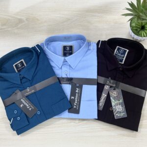 Shirt Combo 3 Pcs -Navy Blue,sky & Coffee