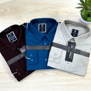 Shirt Combo 3 Pcs -Navy Blue, ash, Coffee