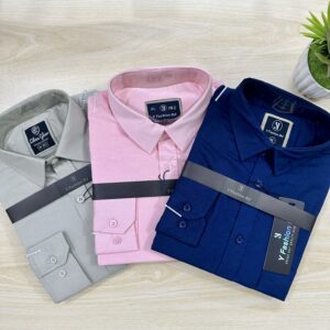 Shirt Combo 3 Pcs_Gray, Navy Blue, and Pink.