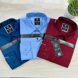 Shirt Combo 3 Pcs_Petrol Sky and  Maroon