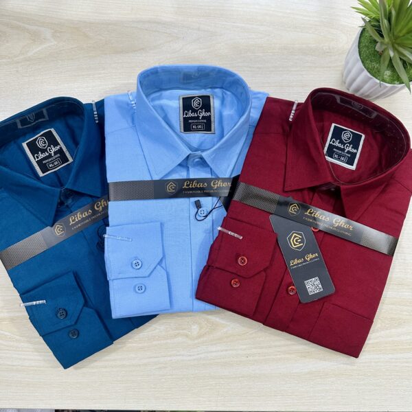 Shirt Combo 3 Pcs_Petrol Sky and  Maroon